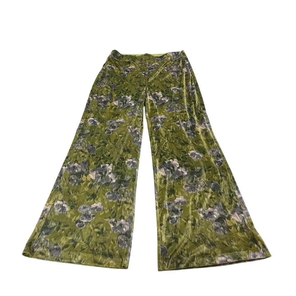 Tuckernuck Olive Green Floral Wide-Leg Pants